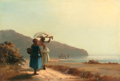 Two Women Chatting by the Sea by Camille Jacob Pissarro
